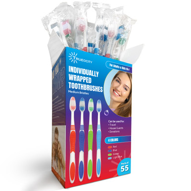 Bulk Toothbrush Toothbrushes Bulk Individually Wrapped - 55 Pack, Bulk Toothbrush ...