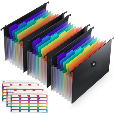 Plastic Expanding Hanging File Folders 6 Holes Loose Leaf Binder ...