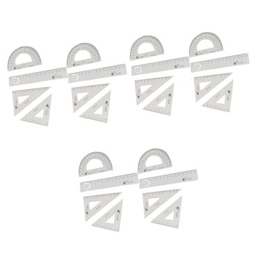 Garneck 6 Sets Metal Ruler Protractor Geometry Tool Set Geometry ...