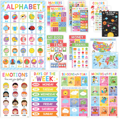 18 Laminated Educational Posters For Toddlers, Preschool Posters for ...