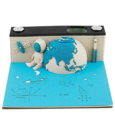 3D Desk Notepad Creative 3D Memo Pad with Pen Holder Tear-Away DIY 3D ...