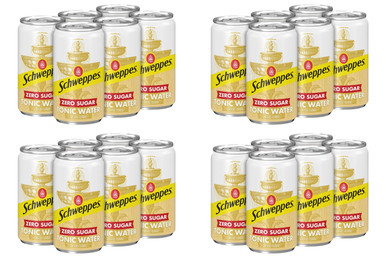 Schweppes Zero Sugar Tonic Water, Mini Cans, 7.5 oz, 24 Cans (Zero ...