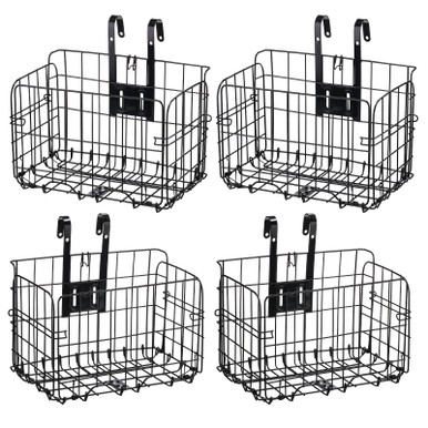 Wire Bike Rack 4 Pack Folding Bike Baskets Wire Mesh Rear Bike Frame Basket with ...
