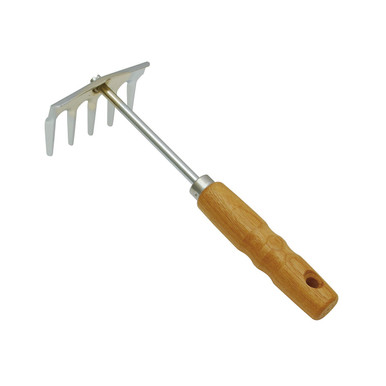 Takagi Green Art 5-Prong Rake, Wooden Pattern - Warehousesoverstock