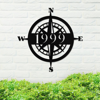 Compass Sign Numbers Metal Compass Address Sign, Custom Address Sign, Metal Compass Sign ...