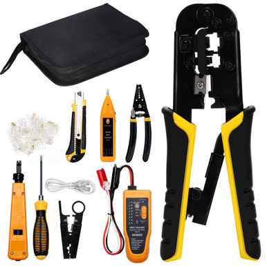 SILIVN RJ45 Crimping Tool Network Tool Kit for Cat5 Cat5e Cat6, 10 in 1 ...