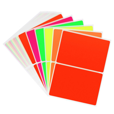 Hybsk 3 x 5 inch Rectangular Inventory Labels Permanent Fluorescent ...