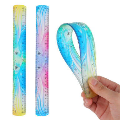 DSLSQD 2 Pieces Rulers for Kids 12 Inch Ruler Flexible Ruler Plastic ...