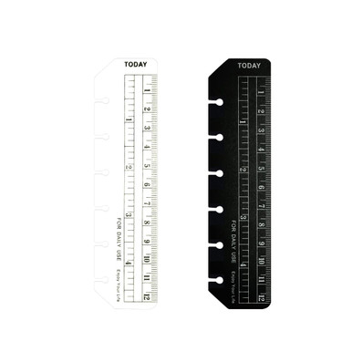 2 Pack A7 6 Holes Binder Ruler Plastic Binder Ruler Waterproof 6 Holes ...