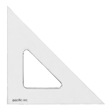 Pacific Arc 6 Inch Clear Polystyrene Triangle - 45/90 Degree Drafting Tool For Students, Artists & Engineers