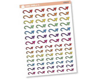 Curved Arrows Icon Planner Stickers, Arrow Icon Labels, Icon Color ...