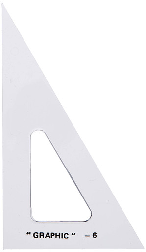 ALVIN - 6 inches Transparent Academic Acrylic Triangle Ruler 30/60 ...