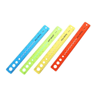 Rubber Ruler Officeworks 4 Pieces Flexible Ruler, Plastic Ruler Shatterproof Straight Soft ...