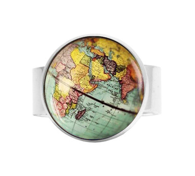World Map Globe Ring, Earth Ring, Globe Ring, Map Jewelry, Vintage ...