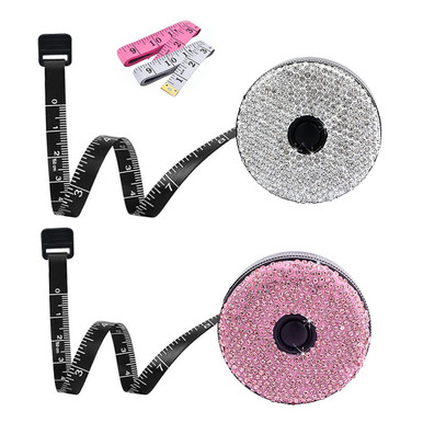 Inchie Ruler Tape INTOR Bling Soft Measuring Tape Inch Tape, Push Button Retract Tailor ...