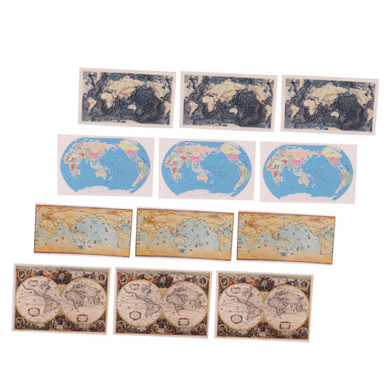 ibasenice 12pcs Miniature Map Mini Decor Paper Maps Vintage Pictures ...