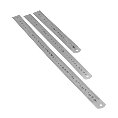 LALAFINA 3pcs Straight Edge Ruler Metric Ruler Steel Ruler Metal Rulers ...