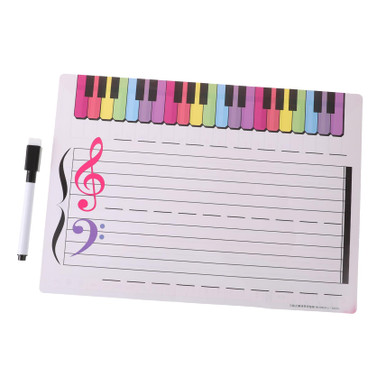 Lurrose 1 Set Staff Whiteboard Dry Erase White Board Music Posters for