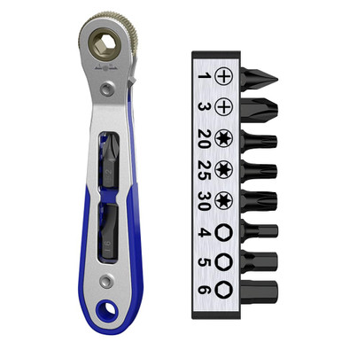11 in 1 Mini EDC Ratcheting Screwdriver Set, Ratchet 90 Degree Angled ...