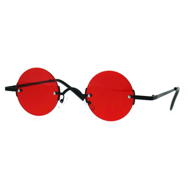 PASTL Small Round Circle Rimless Sunglasses Wide Frame Narrow Lens ...