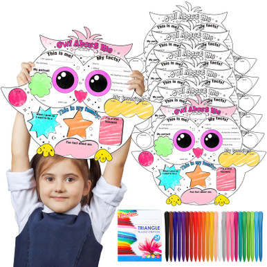 Qeeenar 40 Pieces All About Me Posters with 24 Crayon Student Poster to ...