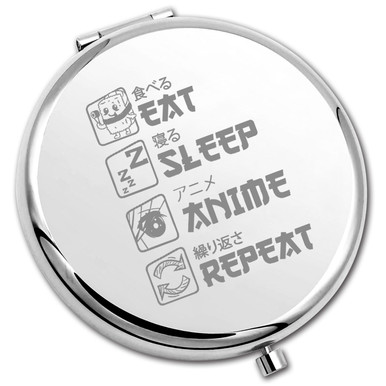 PLITI Anime Compact Mirror Japan Anime Lover Gift Eat Sleep Anime ...