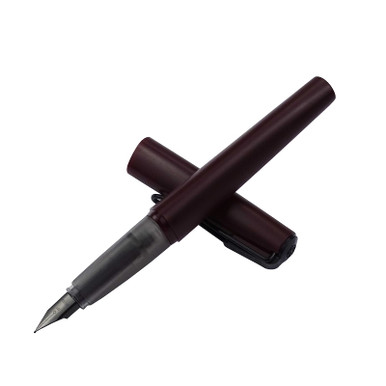Asvine Hero 1219 Matte Dark Red Triangle Fountain Pen, Black Extra Fine ...