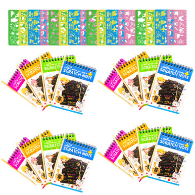 Soumore 16 Pack Scratch Notebooks, Rainbow Scratch Note Combo Art Set, Magic Scratch Painting ...