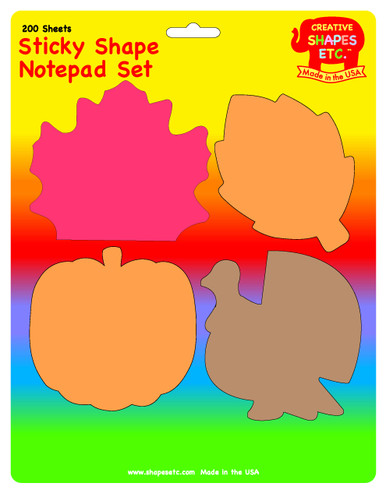 200 Sheets Thanksgiving Sticky Notepad Set Turkey Maple Leaf Fall Leaf ...