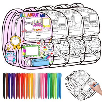 Qeeenar 40 Pieces All About Me Posters with 24 Crayon Student Poster to ...