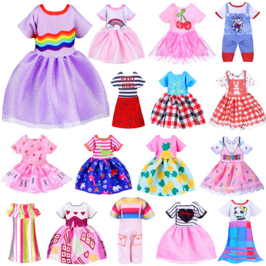 16 Pcs Girl Doll Clothes Lovely Outfits Mini Doll Clothes 6 Inch Dolls ...