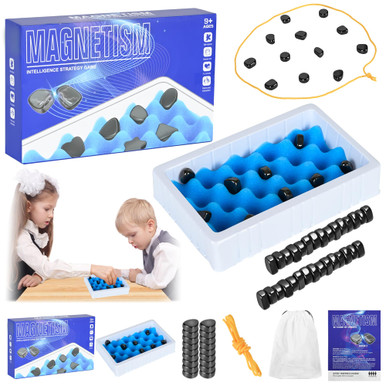 Magnetic Chess Game Set with Rocks,Fun Table Top Multiplayer Magnetic ...