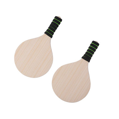 Bamboo Racket Yardwe 1 Pair Wood Beach Racket Badminton Paddle Racquets for Beach ...