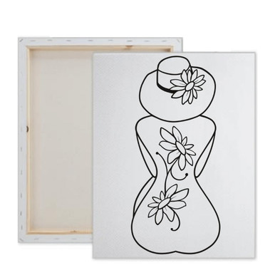 Essenburg Pre Drawn Canvas Flower Hat Lady Paint Kit | Adult & Teen Sip ...