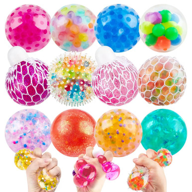 12 Pack Squishy Stress Balls Fidget Toys Set - Stress Ball Stress and ...
