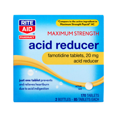Rite Aid Acid Reducer, Maximum Strength Famotidine Tablets, 20 mg - 2 ...