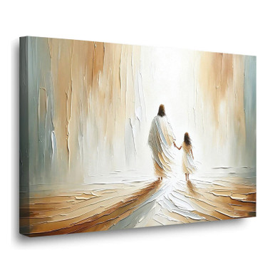 Walking With Jesus Canvas Wall Art Painting Jesus Christ Girls Children ...