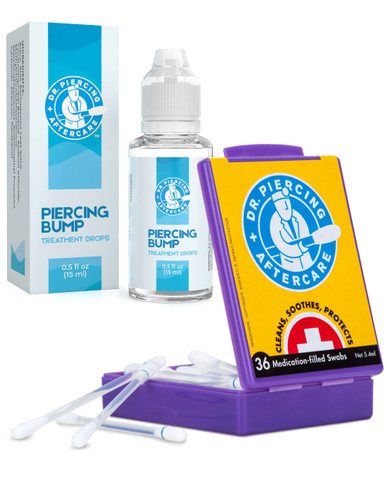 Dr. Piercing Aftercare Swabs Bundle with Keloid Bump Removal Drops