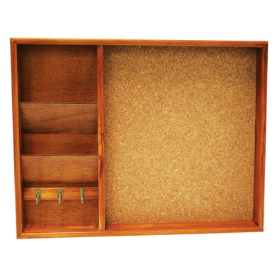 Wall Mounted Bulletin Board with Key and Mail Organizer, Letter Rack ...