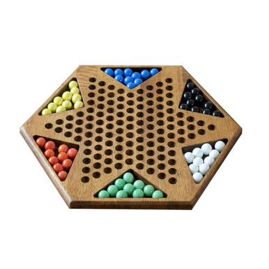 Chinese Rocks Game QIFZNG Wooden Chinese Checkers 6 Colors, Classic Strategy Family Board ...