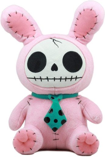 Stuffed Rabbit Skull Ebros Gift Larger Furry Bones Skeleton in Pink Bunny Costume with Green ...