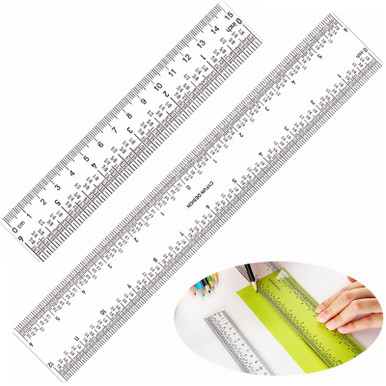 2 PCS 6/12 Inches Clear Plastic Acrylic Rulers,Straight Ruler with ...