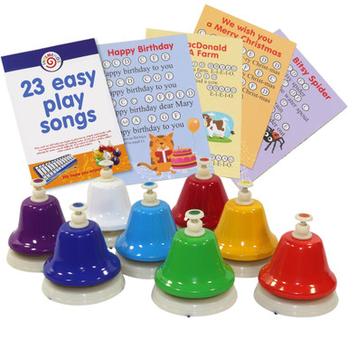 inTemenos 8-Note Color Desk Bell Set - 21 Songs - Easy Sheet Music ...