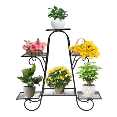 BeiseYu 3 Tier Plant Stand, Flower Pot Holder Display Shelf, 6 Potted ...