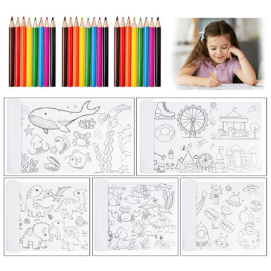 AUAUY Mini Colouring Pencil Packs, 5 Sets of 8 Wooden Colored Pencils ...