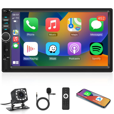Car Stereo Double Din Apple Carplay Car Radio with Bluetooth, Rimoody 7