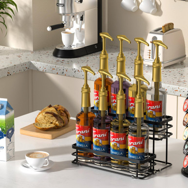 Homedawn Coffee Syrup Rack Organizer, Syrup Bottle Holder Stand for ...