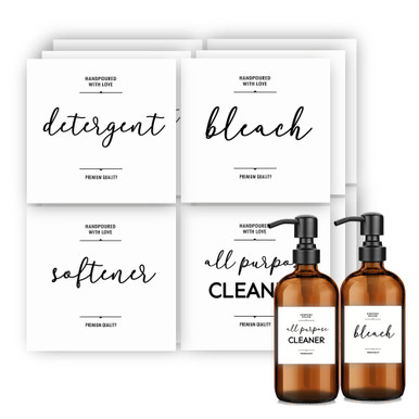 Minimalist Laundry Room Labels, Modern Cleaning Labels for Containers ...