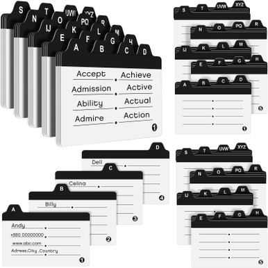 Tabbed Note Card 3 Sets Index Card Guide Set Business Index Cards Guide Dividers 2.2 x 3 ...