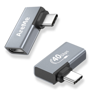AreMe 90 Degree USB C Adapter (2 Pack), Left and Right Angle USB C Male ...